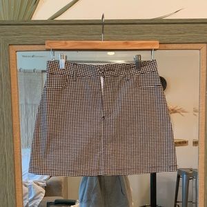 Black and white gingham mini skirt